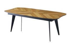 Stalas išskleidžiamas Kalune Design LR 951, ąžuolo sp./juoda sp., 102 cm x 206 cm x 77 cm