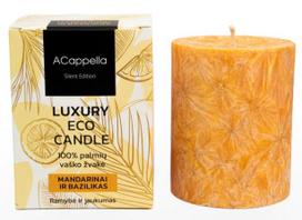 Žvakė, aromatinė Acappella Luxury Mandarin & Basil, 67 h, Oranžinė sp.