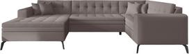 Kampinė sofa Montez Savoi 7, pilka sp., kairinė, 180 x 340 cm x 93 cm