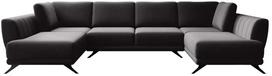 Kampinė sofa Larco Velvetmat 10, juoda sp., 191 x 362 cm x 90 cm