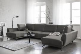Kampinė sofa Larco Loco 4, pilka sp., 191 x 362 cm x 90 cm