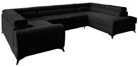 Kampinė sofa Louis Flores 10, juoda sp., dešininė, 202 x 347 cm x 92 cm
