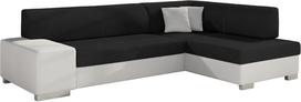 Kampinė sofa Fabio Sawana 14, Soft 17, balta sp./juoda sp., dešininė, 167 x 268 cm x 73 cm