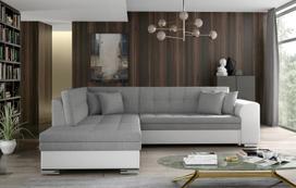 Kampinė sofa Pieretta Sawana 21, Soft 17, balta sp./pilka sp., kairinė, 205 x 260 cm x 80 cm