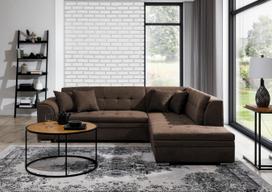 Kampinė sofa Pieretta Poco 22, tamsiai ruda sp., dešininė, 205 x 260 cm x 80 cm