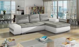 Kampinė sofa Ottavio Berlin 01, Soft 17, balta sp./pilka sp., dešininė, 180 x 275 cm x 85 cm