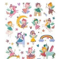 Lipdukas DallPrint Fairies, vaikiški, 17 cm, 15 cm įvairių spalvų