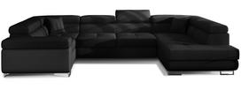 Kampinė sofa Letto Sawana 14, Soft 11, juoda sp., dešininė, 202 x 340 cm x 90 cm
