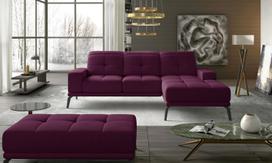 Kampinė sofa Torrense Mat Velvet 68, violetinė sp., dešininė, 265 x 175 cm x 98 cm