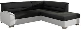 Kampinė sofa Bergen Sawana 14, Soft 17, balta sp./juoda sp., dešininė, 214 x 247 cm x 83 cm