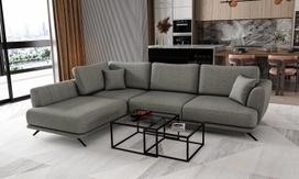 Kampinė sofa Larde Flores 4, pilka sp., kairinė, 191 x 276 cm x 90 cm