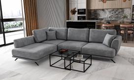 Kampinė sofa Larde Nube 3, pilka sp., kairinė, 276 x 191 cm x 90 cm