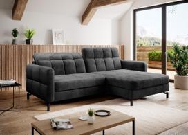 Kampinė sofa Lorelle Monolith 97, tamsiai pilka sp., dešininė, 160 x 225 cm x 105 cm