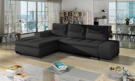 Kampinė sofa Ottavio Soft 11, juoda sp., kairinė, 180 x 275 cm x 85 cm