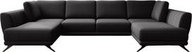 Kampinė sofa Larco Vero 10, juoda sp., 191 x 362 cm x 90 cm