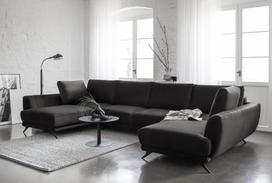 Kampinė sofa Larco Loco 5, grafito sp., 191 x 362 cm x 90 cm