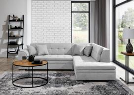 Kampinė sofa Pieretta Poco 3, šviesiai pilka sp., dešininė, 205 x 260 cm x 80 cm