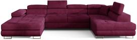 Kampinė sofa Rodrigo Mat Velvet 68, tamsiai violetinė sp., dešininė, 202 x 345 cm x 90 cm