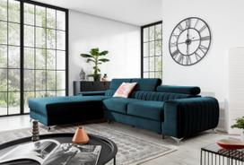 Kampinė sofa Grayson Nube 40, tamsiai mėlyna sp., kairinė, 205 x 278 cm x 92 cm