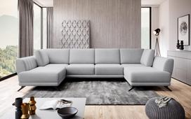 Kampinė sofa Larco Sola 4, pilka sp., 191 x 362 cm x 90 cm