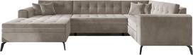 Kampinė sofa Montez Sola 18, šviesiai ruda sp., kairinė, 180 x 340 cm x 93 cm