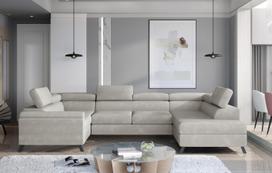 Kampinė sofa Escada Paros 02, šviesiai ruda sp., dešininė, 200 x 330 cm x 98 cm