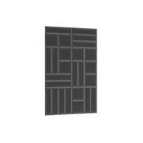 Dekoratyvinės tekstilinės sienų plokštės Quadratta, 195 cm x 120 cm, 3.5 cm, tamsiai pilka sp., 26 vnt.
