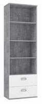Pastatoma lentyna Forte Emily EMLR82-C264, balta sp./pilka sp., 187.9 cm x 60.2 cm x 34.8 cm