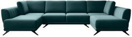 Kampinė sofa Larco Velvetmat 38, žalia sp., 191 x 362 cm x 90 cm