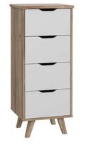 Stalčių blokai Forte Vankka VNKK311-L25, ąžuolo sp./balta sp., 108 cm x 45 cm x 42 cm
