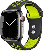 Dirželis Crong, Duo Sport Band Apple Watch 38/40 mm, juoda sp./šviesiai žalia sp.