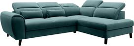 Kampinė sofa Noble Velvetmat 38, tamsiai žalia sp., dešininė, 201 x 255 cm x 100 cm
