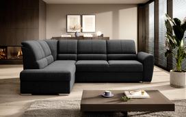 Kampinė sofa Siber Flores 10, juoda sp., kairinė, 186 x 270 cm x 93 cm