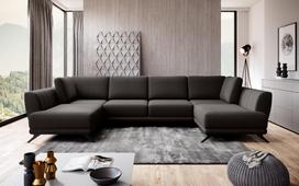 Kampinė sofa Larco Flores 22, tamsiai ruda sp., 191 x 362 cm x 90 cm