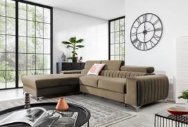 Kampinė sofa Grayson Nube 20, šviesiai ruda sp., kairinė, 205 x 278 cm x 92 cm