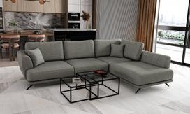 Kampinė sofa Larde Flores 4, pilka sp., dešininė, 191 x 276 cm x 90 cm