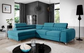 Kampinė sofa Laurence Solar 77, mėlyna sp., kairinė, 205 x 278 cm x 92 cm