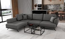 Kampinė sofa Larde Sola 6, tamsiai pilka sp., kairinė, 191 x 276 cm x 90 cm