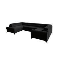 Kampinė sofa Louis Flores 10, juoda sp., kairinė, 202 x 347 cm x 92 cm