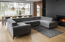 Kampinė sofa Louis Flores 4, pilka sp., dešininė, 202 x 347 cm x 92 cm