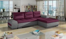 Kampinė sofa Ottavio Lars 68, Lars 98, violetinė sp., dešininė, 180 x 275 cm x 85 cm