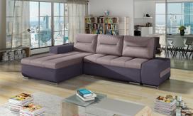 Kampinė sofa Ottavio Soro 61, Soro 65, rožinė sp./violetinė sp., kairinė, 180 x 275 cm x 85 cm