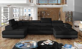 Kampinė sofa Rodrigo Sawana 14, Soft 11, juoda sp., kairinė, 202 x 345 cm x 90 cm
