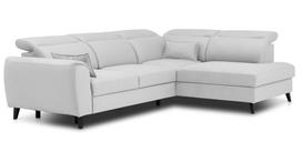 Kampinė sofa Noble Savoi 1, balta sp., dešininė, 201 x 255 cm x 100 cm