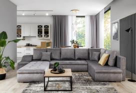Kampinė sofa Giovanni Dora 90, pilka sp., kairinė, 200 x 340 cm x 88 cm