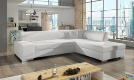 Kampinė sofa Porto Soft 17, balta sp., dešininė, 217 x 278 cm x 74 cm