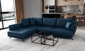 Kampinė sofa Larde Savoi 40, tamsiai mėlyna sp., kairinė, 191 x 276 cm x 90 cm
