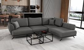 Kampinė sofa Larde Sola 6, tamsiai pilka sp., dešininė, 191 x 276 cm x 90 cm