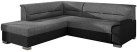 Kampinė sofa Bergen Sawana 21, Soft 11, juoda sp./pilka sp., kairinė, 214 x 247 cm x 83 cm
