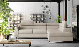 Kampinė sofa Kairos Cover 02, šviesiai ruda sp., dešininė, 200 x 265 cm x 95 cm